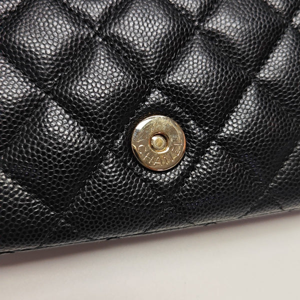 Quilted Grained Calfskin Shoulder Bag Black