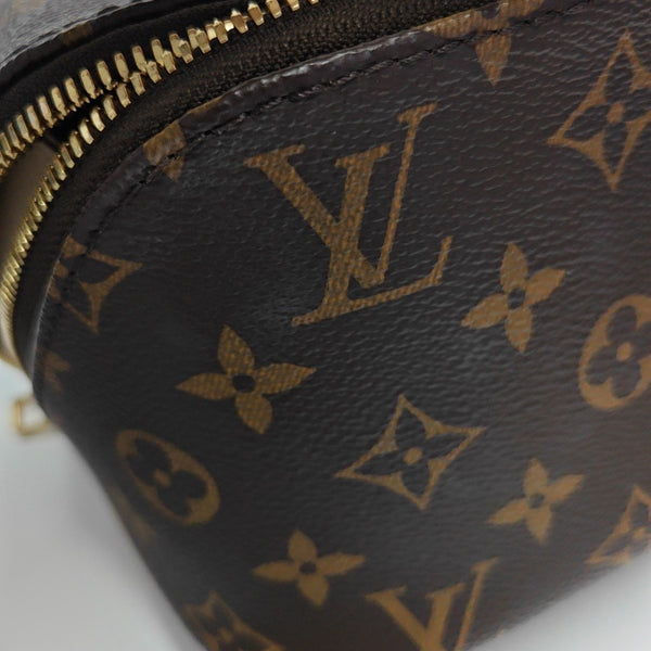 Monogram Coated Canvas Top Handle Bag Brown