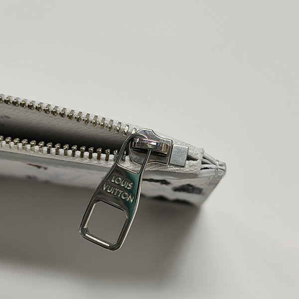 Coated Canvas Card Holder White