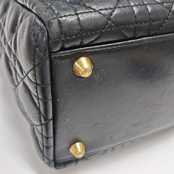 Lady Dior Large Cannage Lambskin Black