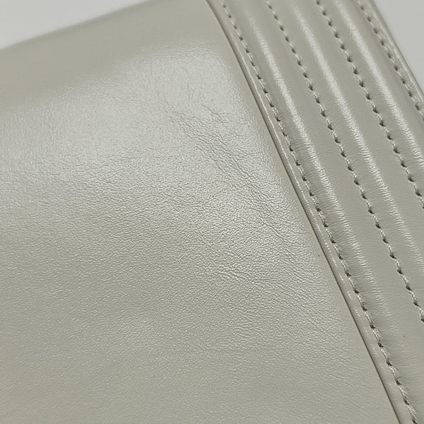 BOY CHANEL Mini Quilted Calfskin White