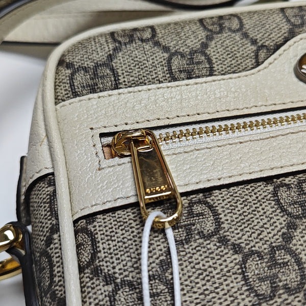 Ophidia Mini Monogram Coated Canvas Beige