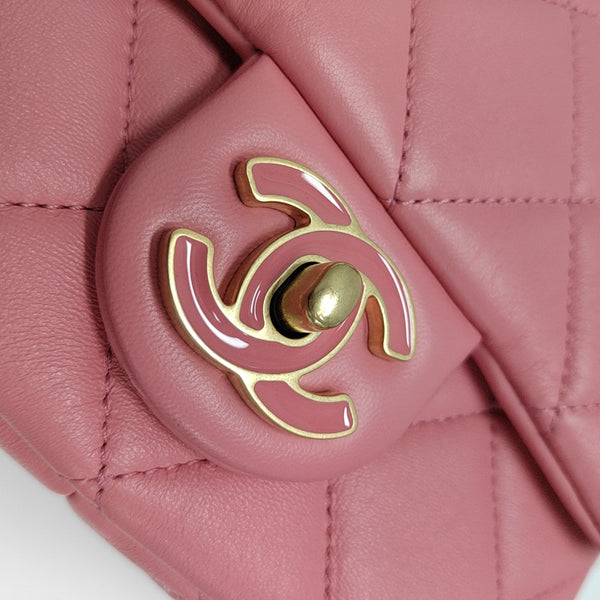 CLASSIC FLAP Mini Quilted Lambskin Pink