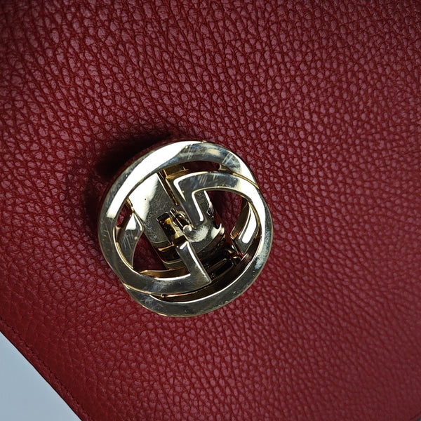 Interlocking G Large Calfskin Red