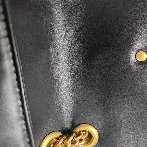 GG Marmont Small Quilted Calfskin Black