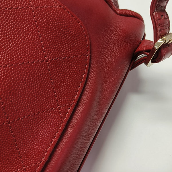 BUSINESS AFFINITY Quilted Grained Calfskin Red