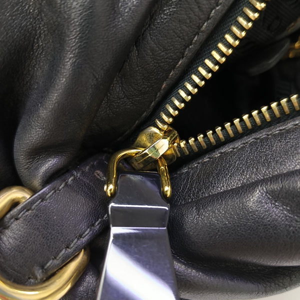 Quilted Calfskin Shoulder Bag Black