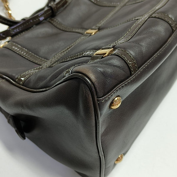Quilted Calfskin Top Handle Bag Brown