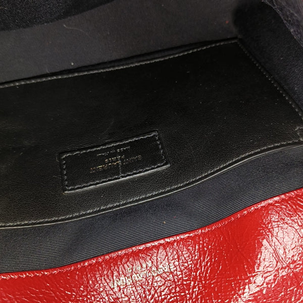 NIKI Small Chevron Calfskin Red