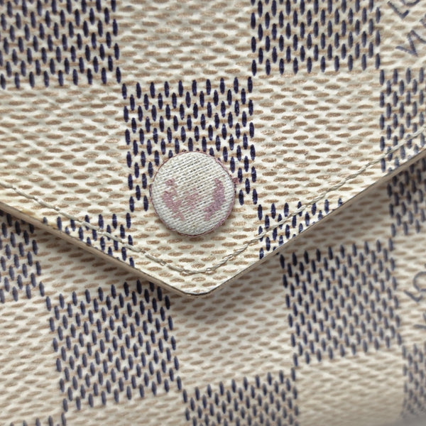 VICTORINE Damier Azur Coated Canvas White Card Holder