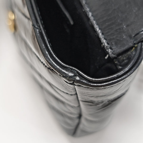 ENVELOPE Small Chevron Calfskin Black