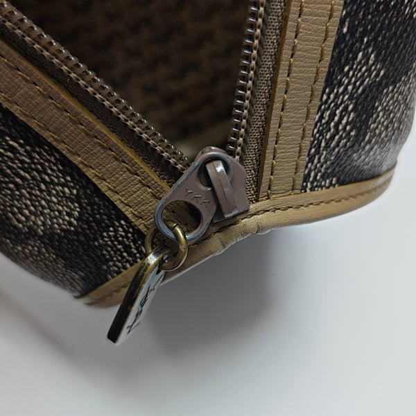 Coated Canvas Top Handle Bag Gray