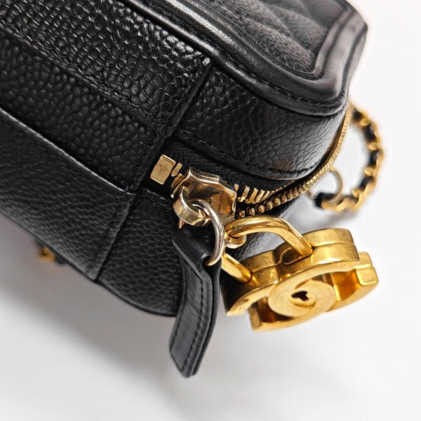 FILIGREE Small Quilted Grained Calfskin Black