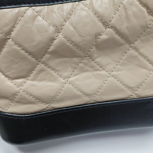 GABRIELLE Small Quilted Calfskin Beige