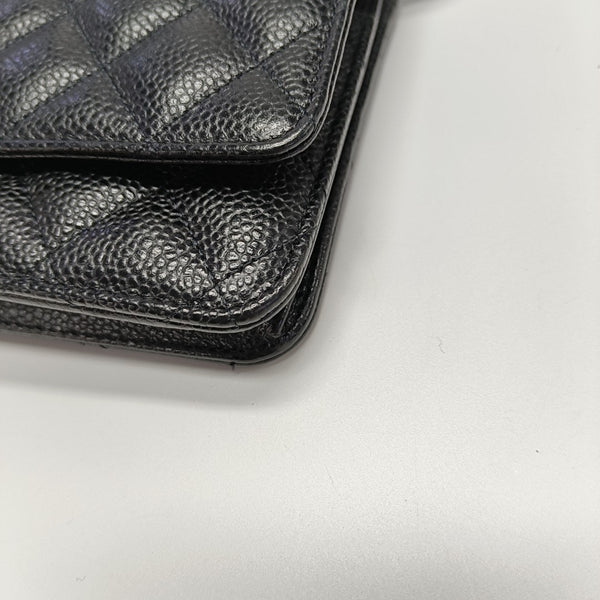 WOC Quilted Grained Calfskin Black
