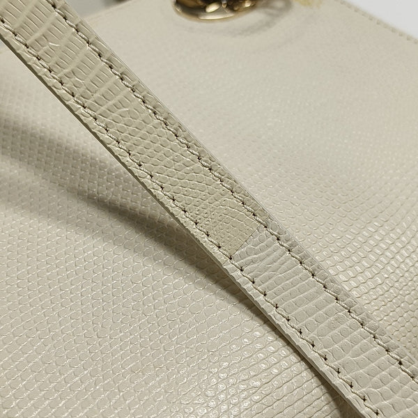 Lady Dior Mini Lizard White
