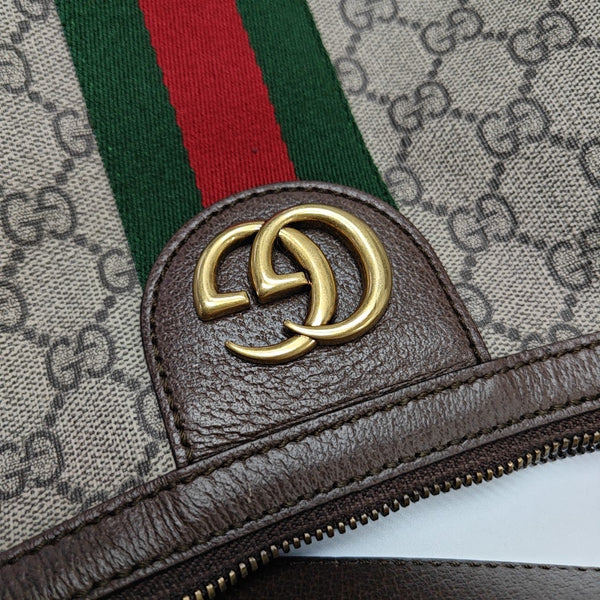 Ophidia Small Monogram Coated Canvas Beige
