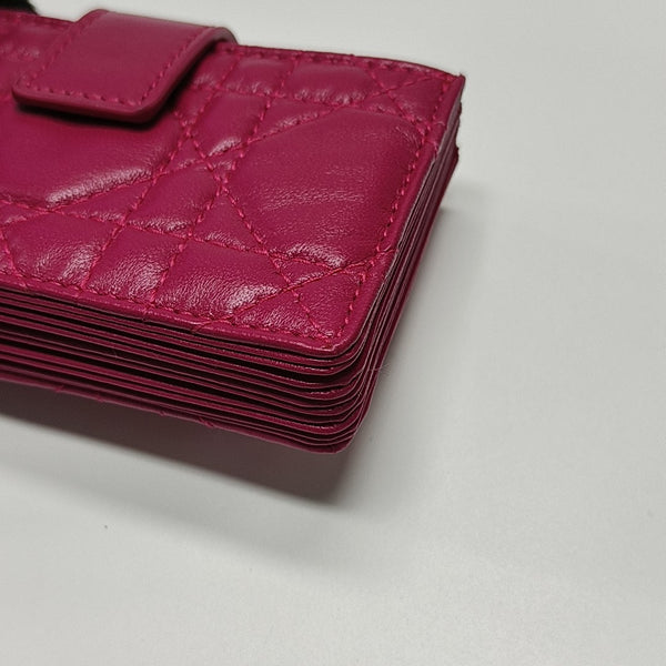 Lady Dior Super Mini Cannage Lambskin Pink Card Holder