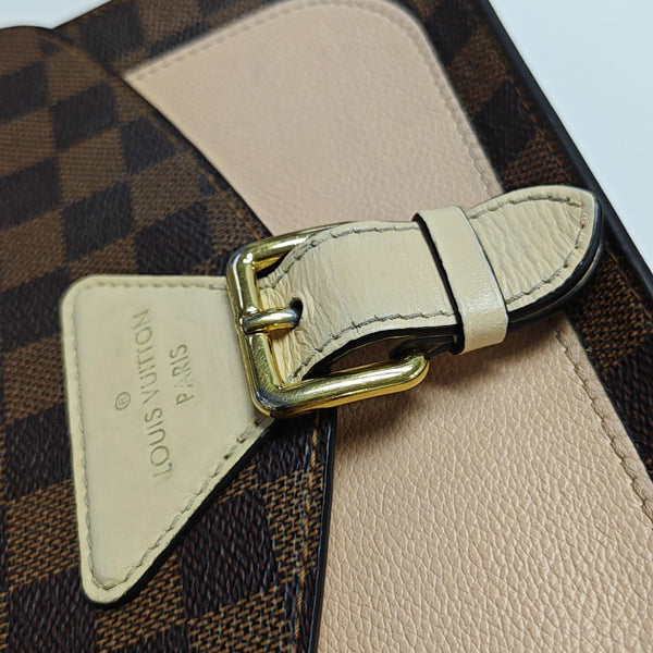 BEAUMARCHAIS Damier Ebene Coated Canvas Brown