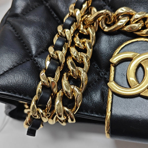 Quilted Lambskin Shoulder Bag Small Black