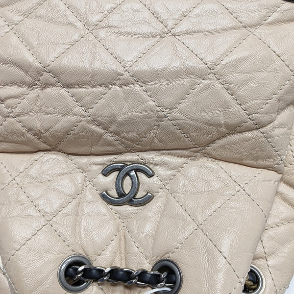 GABRIELLE Small Quilted Calfskin Beige