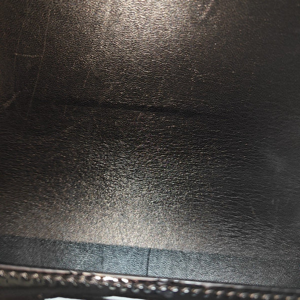 BOY CHANEL Medium Chevron Patent Leather Black