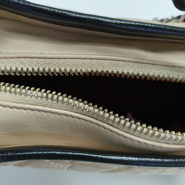 GABRIELLE Small Quilted Calfskin Beige