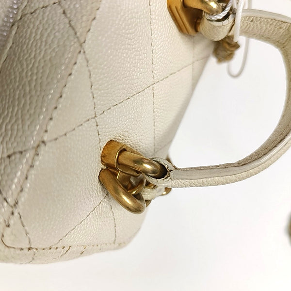 Quilted Grained Calfskin White
