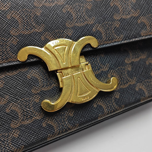 TRIOMPHE Small Coated Canvas Brown