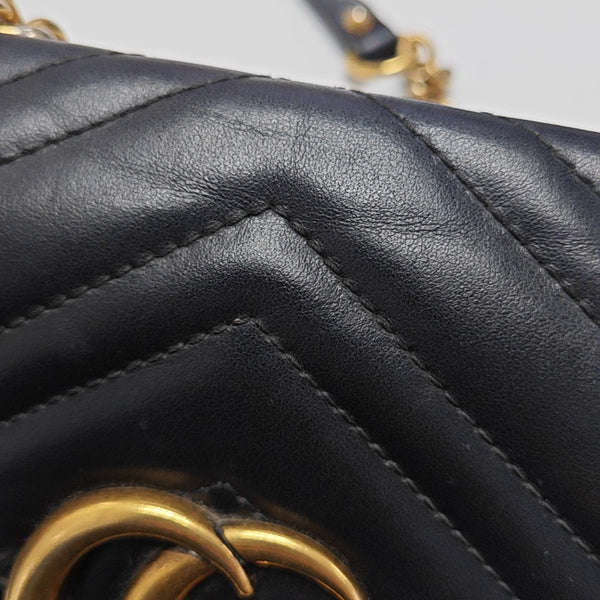 GG Marmont Small Quilted Calfskin Black