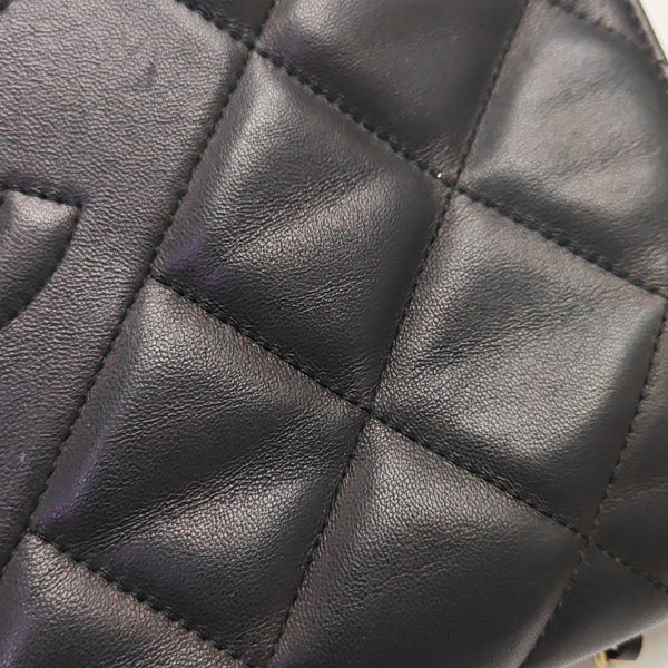Quilted Lambskin Shoulder Bag Black