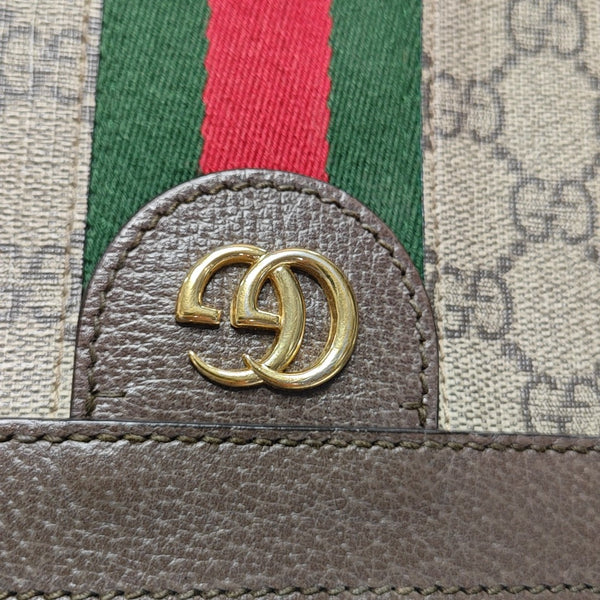 Ophidia Small Monogram Coated Canvas Beige