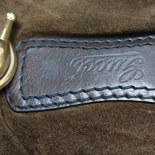 Suede Top Handle Bag Brown
