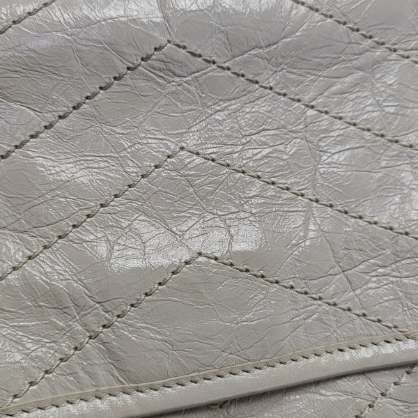 NIKI Small Chevron Calfskin White