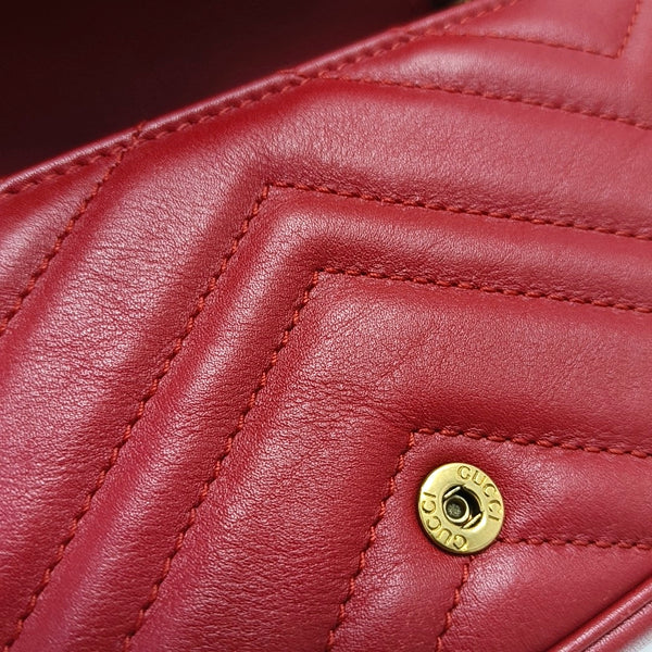 GG Marmont Mini Quilted Calfskin Red