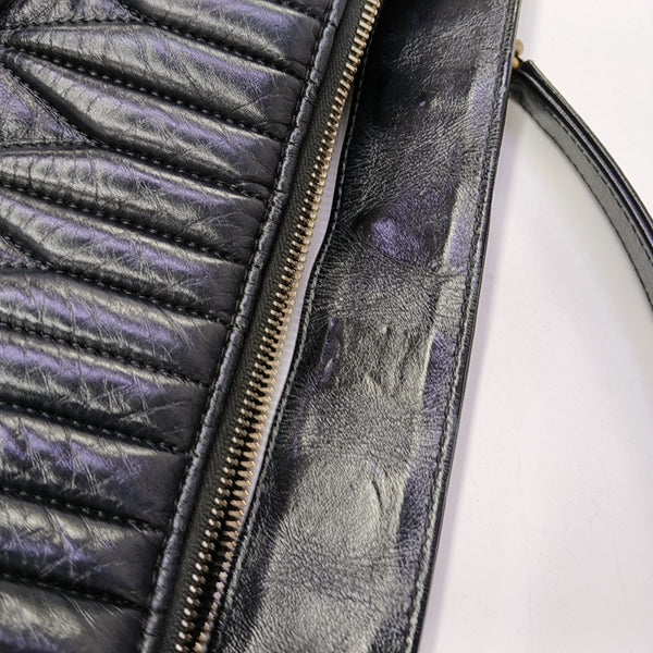 Quilted Calfskin Shoulder Bag Black