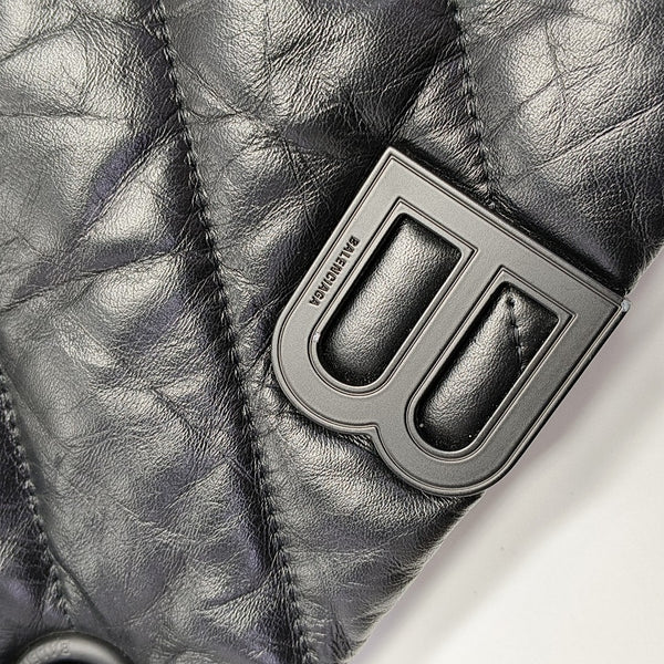 Crush Large Quilted Calfskin Black