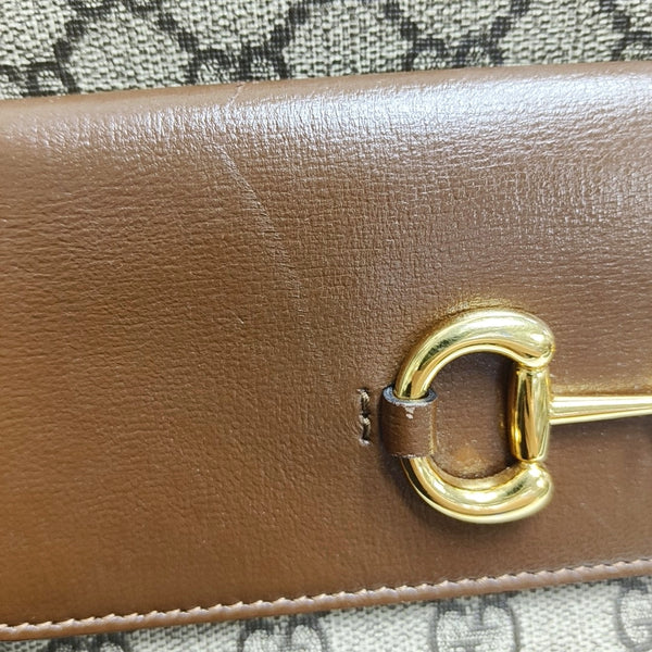 Authenticated pre-owned Horsebit 1955 Small Coated Canvas Beige - Crossbody Bag at Looply