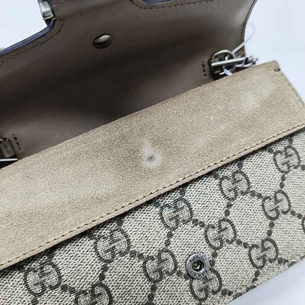 Dionysus Super Mini Monogram Coated Canvas Beige