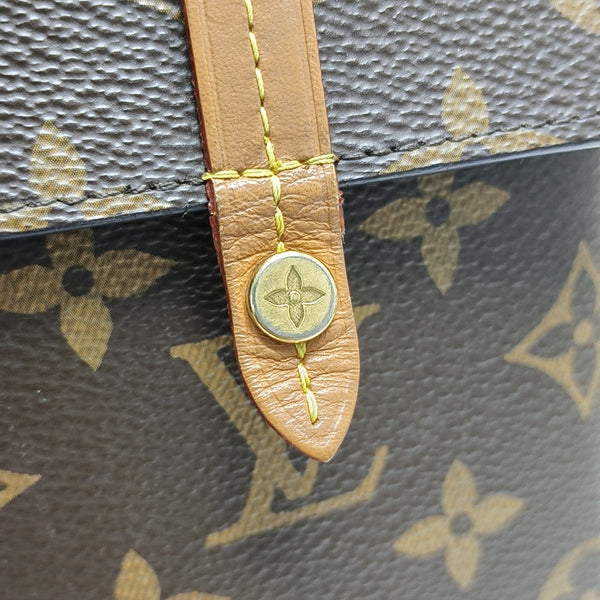 Monogram Coated Canvas Top Handle Bag Brown