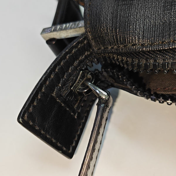 Coated Canvas Shoulder Bag Black