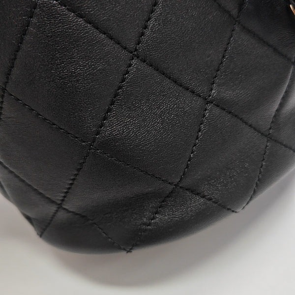DRAWSTRING Quilted Lambskin Black