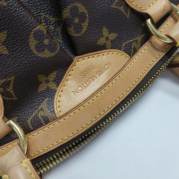 Monogram Coated Canvas Top Handle Bag Brown