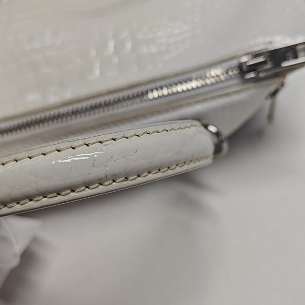 Patent Leather Shoulder Bag White