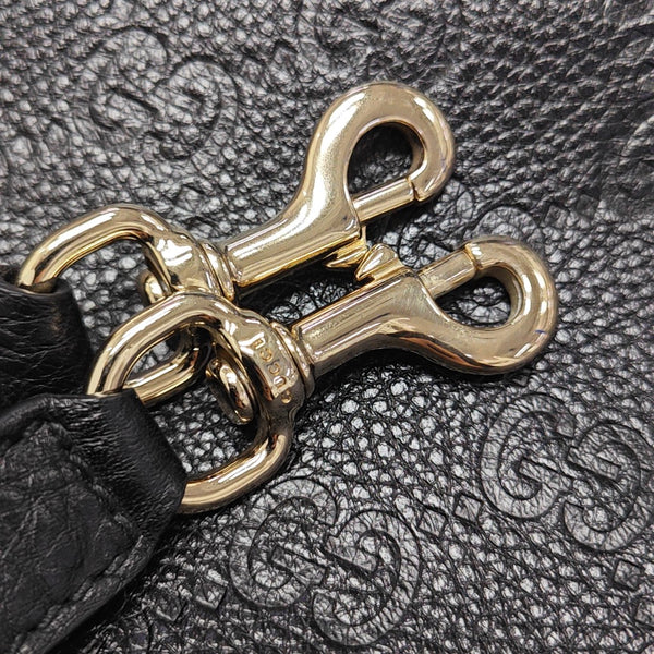 GG Emblem Monogram Calfskin Black