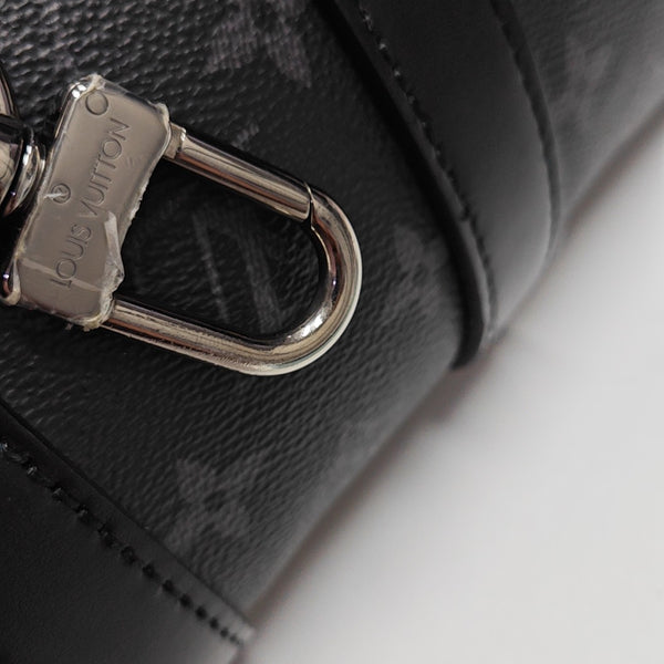 KEEPALL 25 Monogram Coated Canvas Black