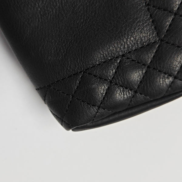 Quilted Calfskin Shoulder Bag Black