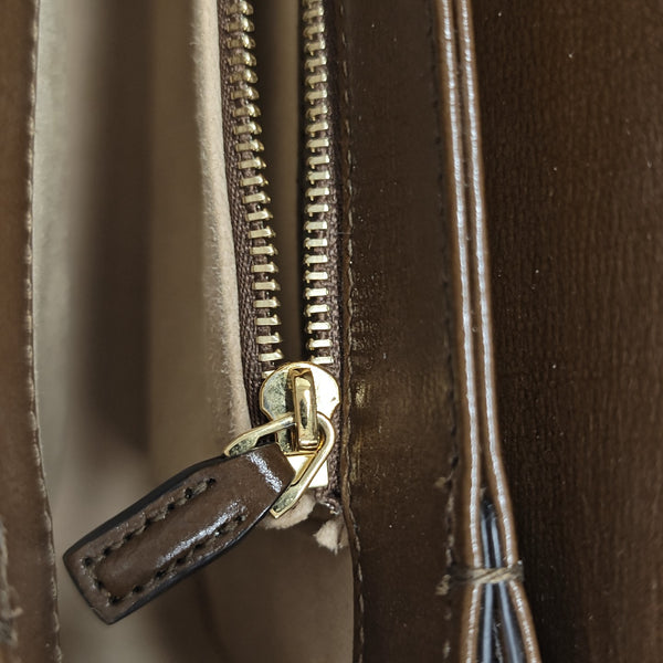 Horsebit 1955 Medium Monogram Coated Canvas Beige