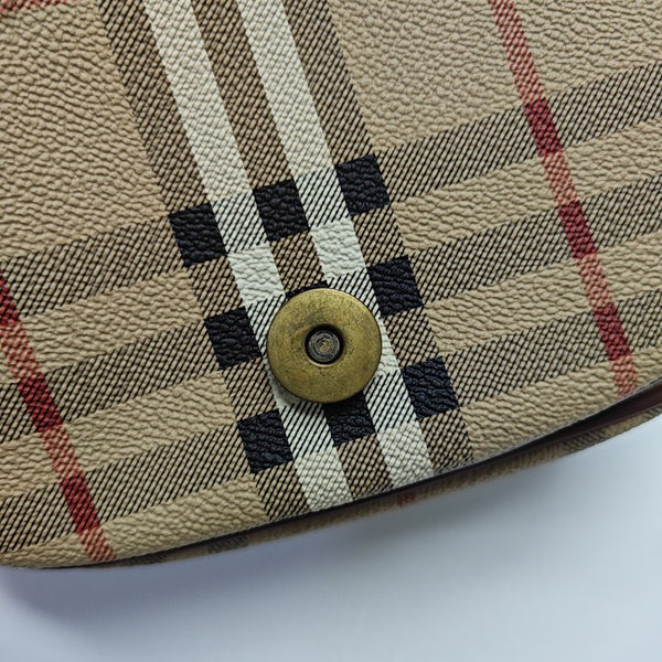 Coated Canvas Shoulder Bag Beige