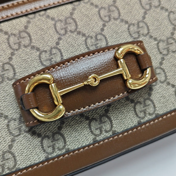 Horsebit 1955 Medium Monogram Coated Canvas Black